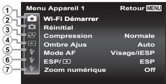 OLYMPUS TG 860 - Menu de réglage - 1