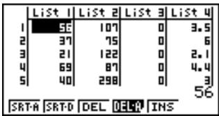 CASIO GRAPH 35 - Pour entrer des valeurs une à une - 1