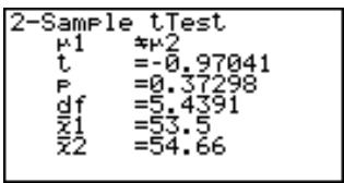 CASIO GRAPH 35+ - Effectuer le test t à 2 échantillons quand deux listes de données sont entrelacées - 1