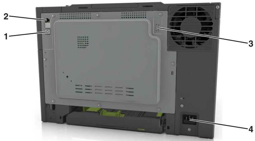 LEXMARK CX410DE - Connexion des câbles - 1