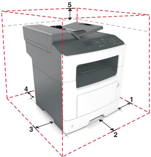 LEXMARK MX310DN - Choix d'un emplacement pour l'imprimante - 2