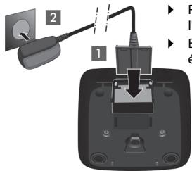 GIGASET A150 - Raccordement du chargeur (s'il est fourni) - 1