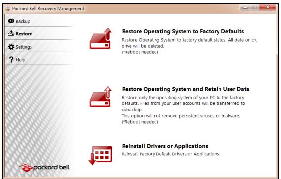 PACKARD BELL DOT SC-001FR - Apertura dello strumento di recupero - 1