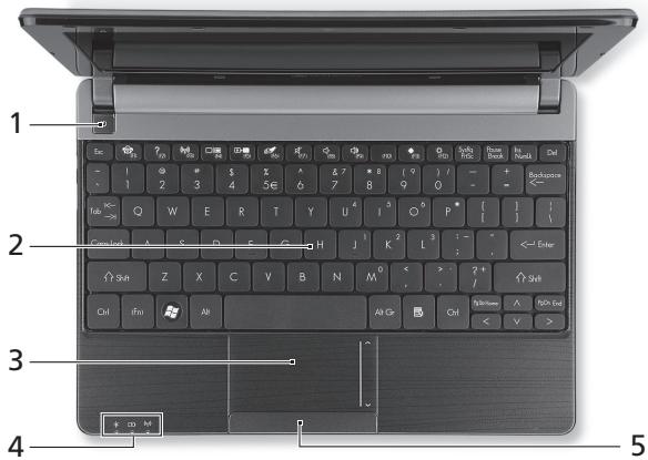 PACKARD BELL DOT SC-001FR - ANSICHT VON OBEN - TASTATUR - 1