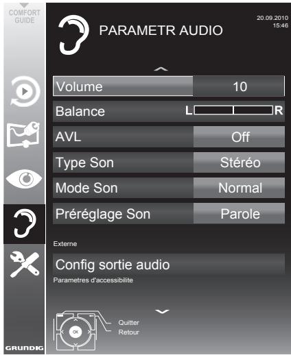 GRUNDIG 32VLE5503WG - Réglages de son - 1