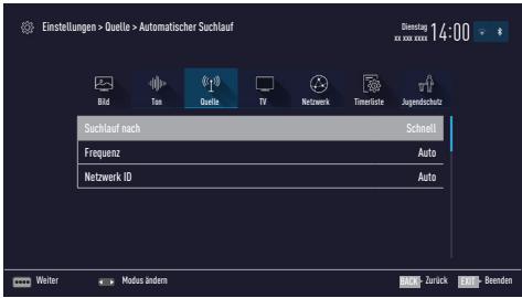 GRUNDIG 49VLX7710BP - Digitale Programme vom Kabelbetreiber automatischuchen - 1