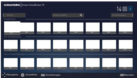 GRUNDIG 49VLX7710BP - Internetanwendungen auswahlen - 1