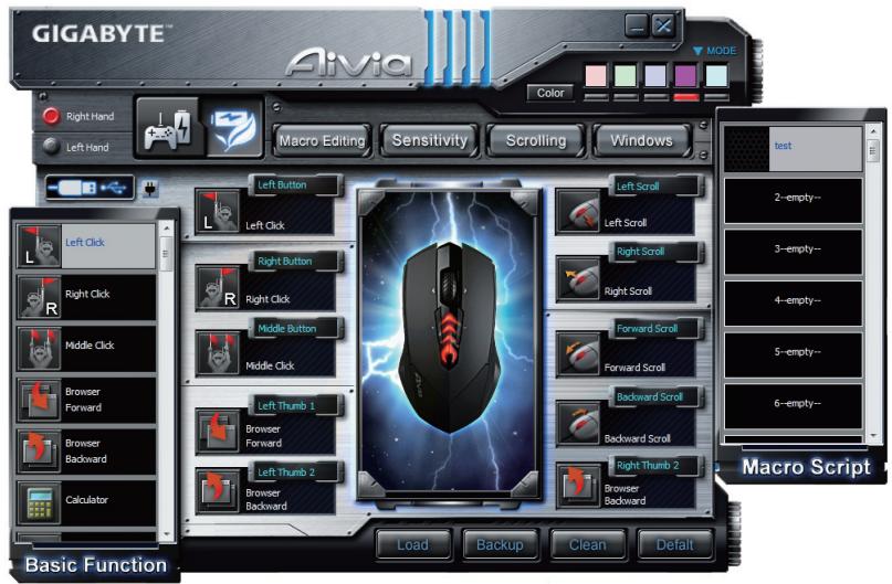 GIGABYTE AIVIA M8600 - Affectation des boutons - 1