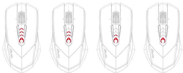 GIGABYTE AIVIA M8600 - Los LEDs se pondrán rojos mientes se ajusta la sensibilitad. - 1