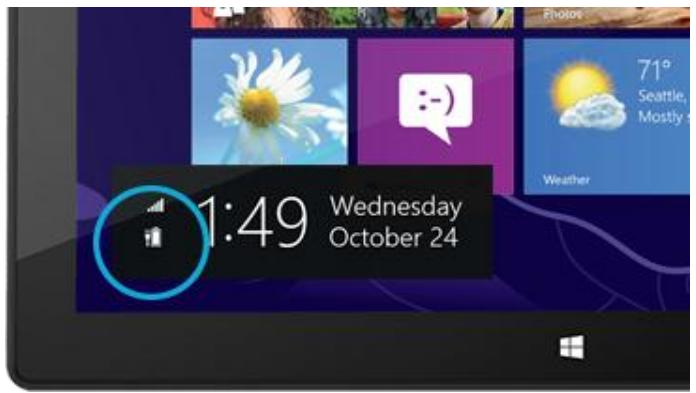 MICROSOFT SURFACE PRO 64 GO - Quel est le niveau de charge de la batterie? - 1