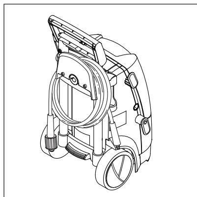 NILFISK E140.3-9 PAD X-TRA - Enroulement du câble électrique et du tuyau haute pression - 1