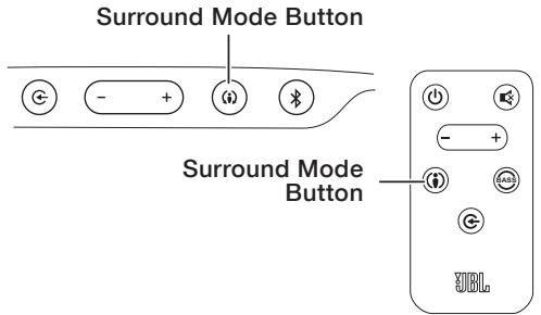 JBL CINEMA SB400 - CHANGING THE SURROUND MODE - 1