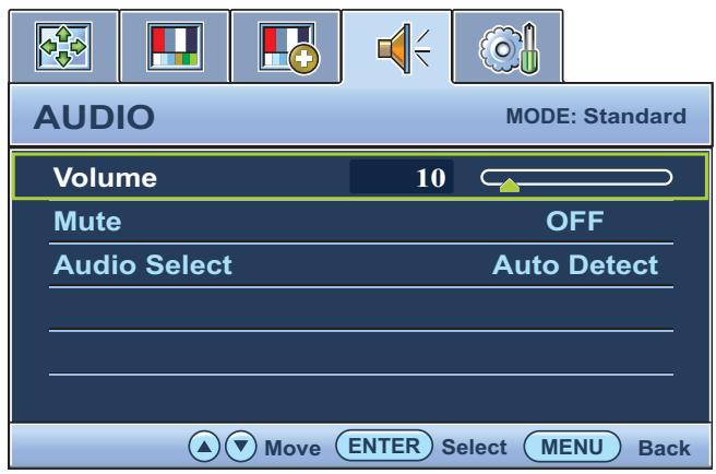 BENQ GL2750HM - Menu AUDIO - 1