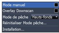 LOWRANCE ELITE 4 - Accès aux options du menu - 3