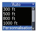 LOWRANCE ELITE 4 - Échelle personnalisée — limites supérieure et inférieure - 1
