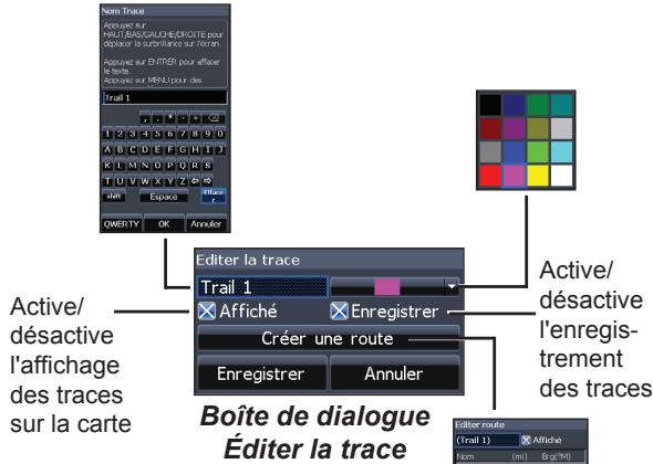 LOWRANCE ELITE 4M HD - Boîtes de dialogue éditer la trace et nouvelle trace - 1