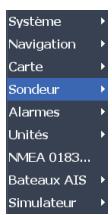 LOWRANCE ELITE 4 HDI - Accès aux options du menu - 1