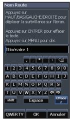 LOWRANCE ELITE 4 HDI - Boîtes de dialogue éditer route et nouvelle route - 1