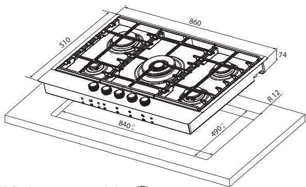 KITCHENAID KHSP577510 - Dégagements par rapport à la hotte et aux meubles (mm) - 1