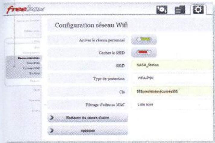 FREE BOX V6 - Modifier ou désactiver le Wi-Fi - 1