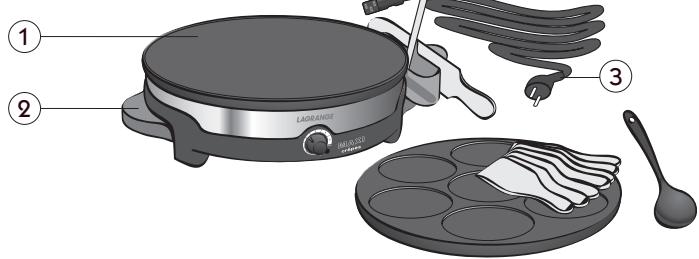 LAGRANGE CREPIERE DUO 109 006V - DUO de crépes - 1