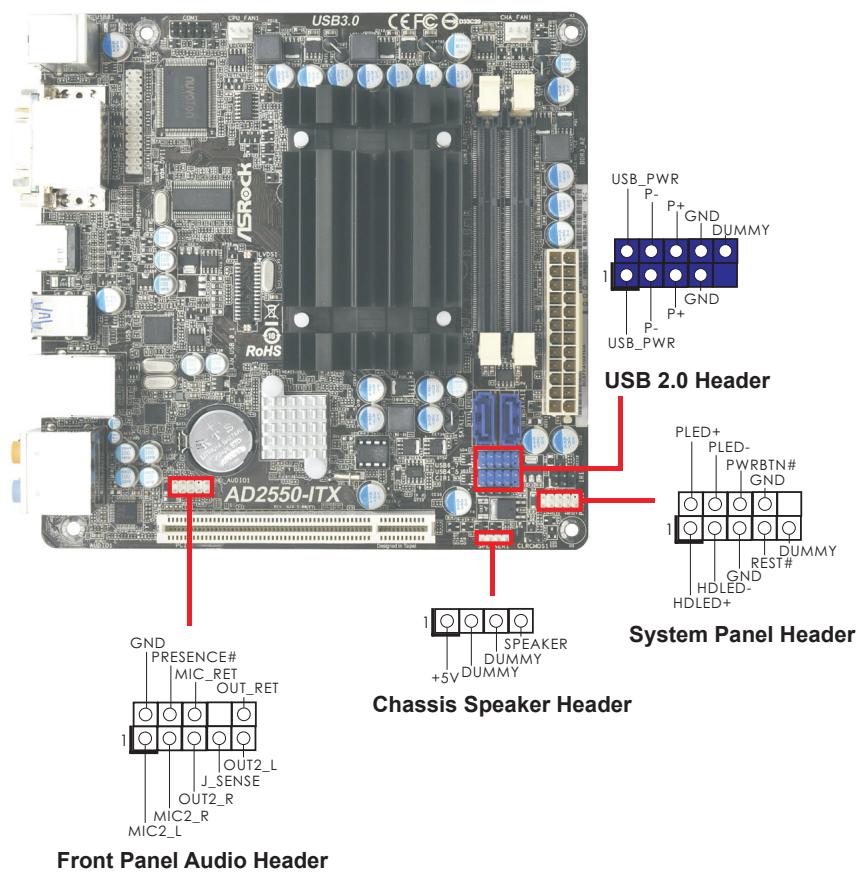 ASROCK AD2550B-ITX - Pin Header Easy Installation Guide - 1