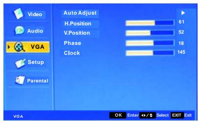 SCOTT CTX 190 - Menu «VGA» (PC) (unicamente en modo VGA) - 1