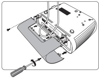 VIEWSONIC PJD5555LW - Using the cable management cover (optional accessory) - 1