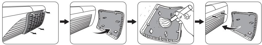 VIEWSONIC PJD5555LW - Cleaning the dust filter - 1