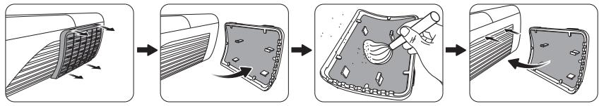 VIEWSONIC PJD5555LWS - Cleaning the dust filter - 1