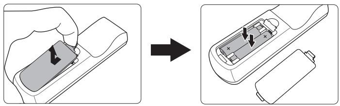 VIEWSONIC PJD5555LWS - Replacing the remote control batteries - 1