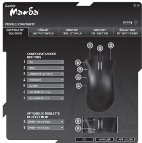 RAZER DEATHADDER - ONGLET Configuger boutons - 1