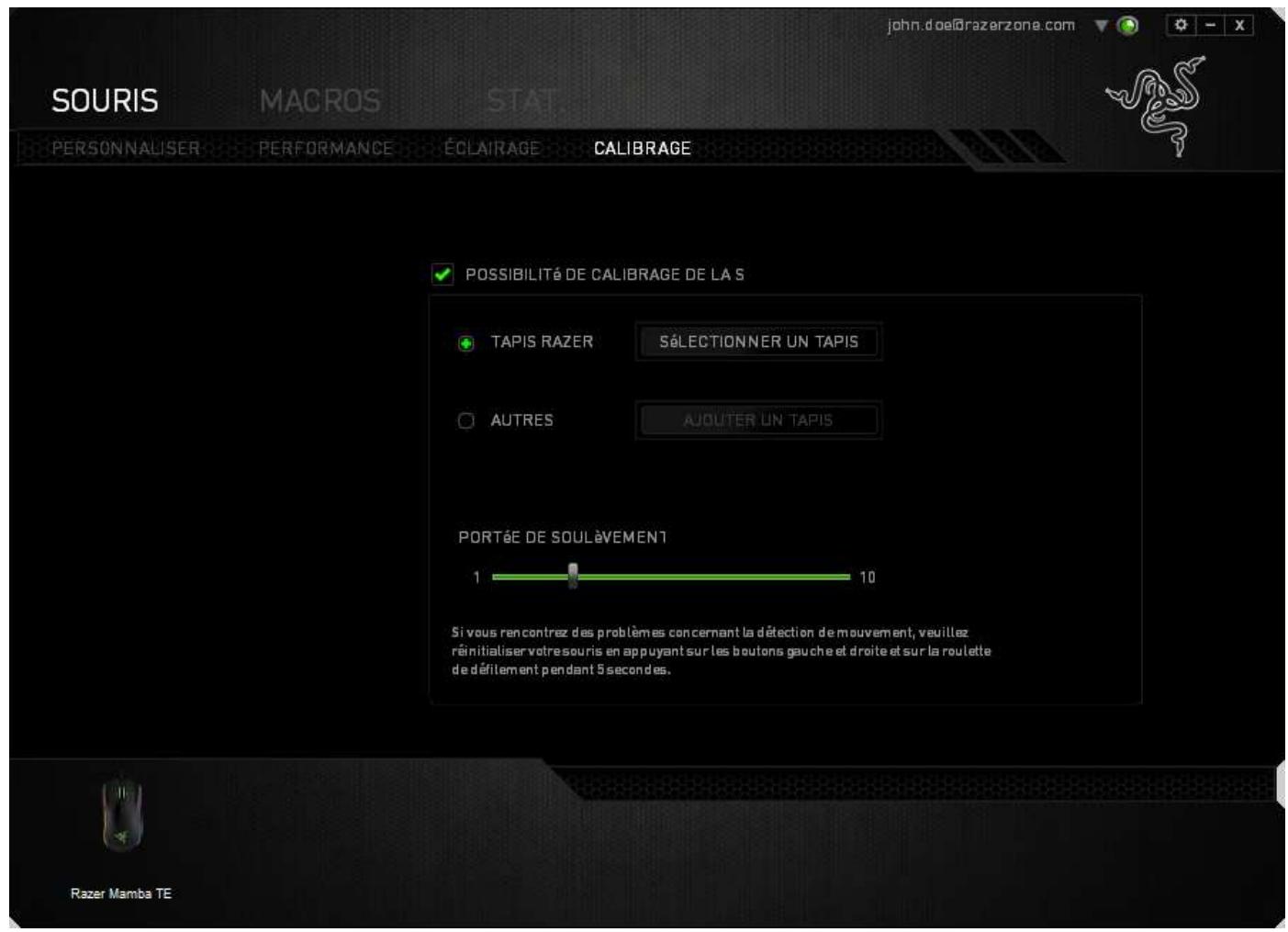 RAZER MAMBA - Onglet calibrage - 1
