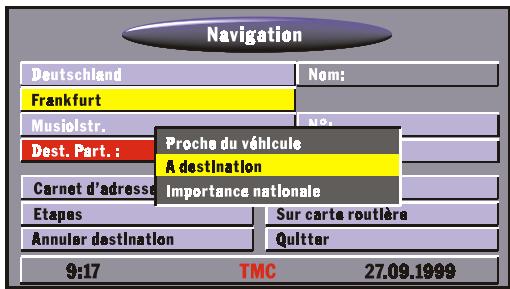 VDO DAYTON MM 5000 - Menu contextuel - 1