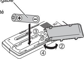 PANASONIC RR-XS400E-S - Inserción de la pila - 2