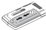 PANASONIC RR-XS400E-S - Inserting the rechargeable battery (supplied) - 1