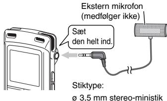 PANASONIC RR XS400 - Optagelse med tilslutning af en ekstern mikrofon - 1