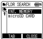 PANASONIC RR XS400 - Selecting the folder or file in the list screen - 1