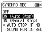 PANASONIC RR XS400 - Synchro recording setting - 1