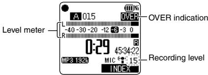PANASONIC RR XS400 - Adjusting the recording level manually - 3