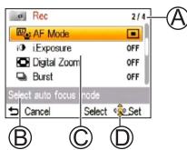 PANASONIC LUMIX DMC-LZ30 - Appuyez sur ▲▼ pour sélectionner [mode AF], puis appuyez sur [menu/set] - 1