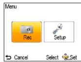 PANASONIC LUMIX DMC-LZ30 - Appuyez sur [menu/set] - 1