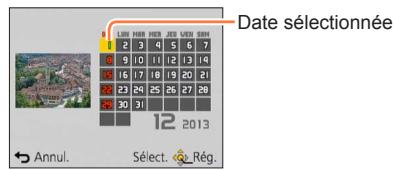 PANASONIC LUMIX DMC-TZ40 - Rechercher les images par la date d'enregistrement (recherche de calendrier) - 2