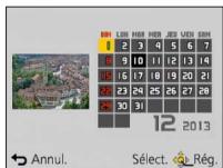 PANASONIC LUMIX DMC-TZ40 - Utilisez la touche de curseur pour sélectionner la date des images à dire - 1
