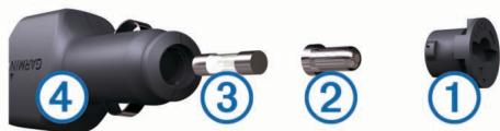GARMIN DRIVEASSIST 50 - Remplacement du fusible dans le câble allume-cigare - 1