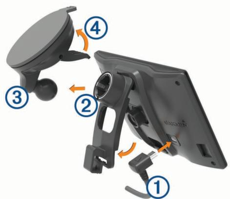 GARMIN DRIVEASSIST 50 - Raccordement de l'appareil à l'alimentation du véhicule - 1