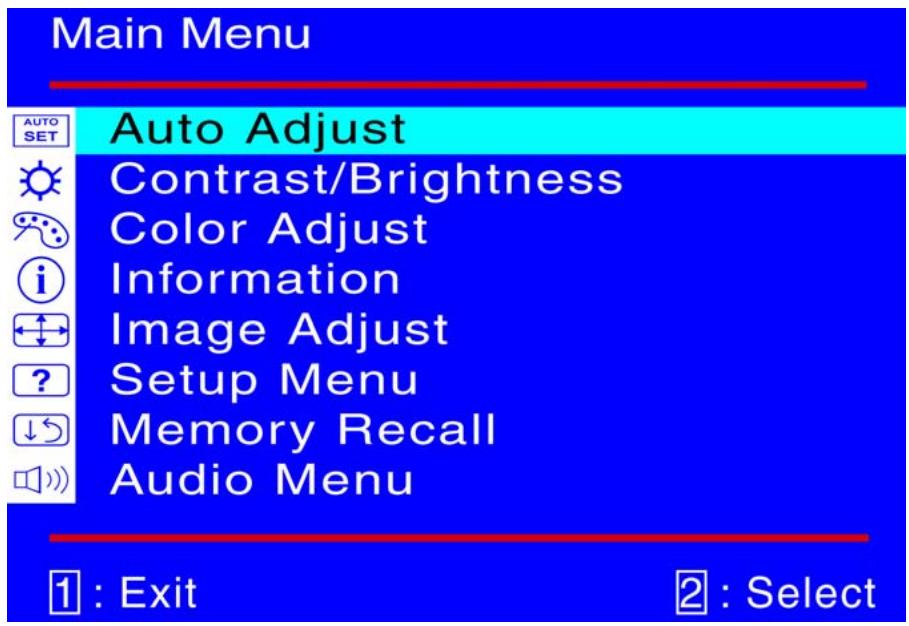 YURAKU YUR.VISION YV17WB2 - Utiliser les fonctions d'affichage d'écran (OSD) - 1
