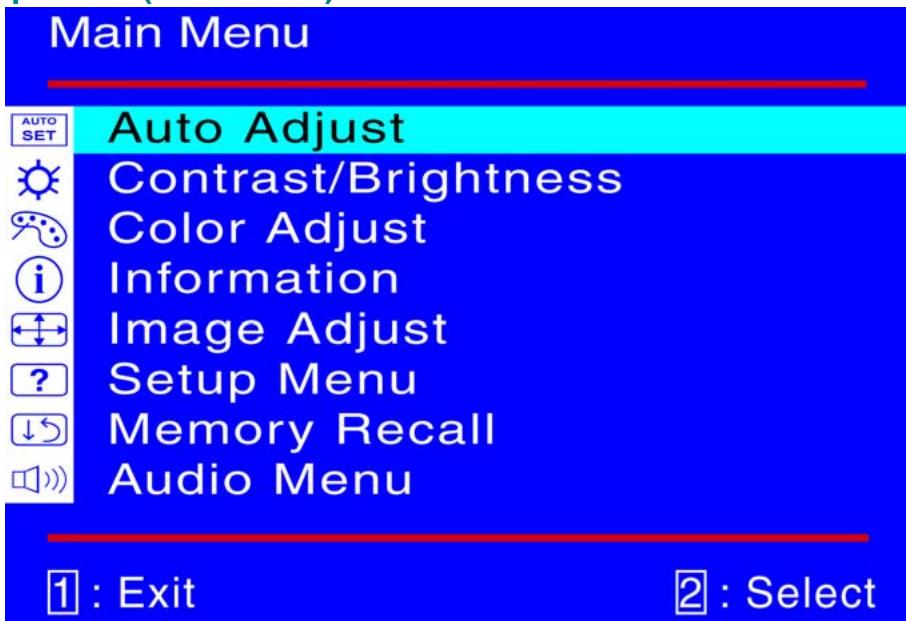 YURAKU YUR.VISION YV17WB2 - Hauptmenu (Main Menu) - 1