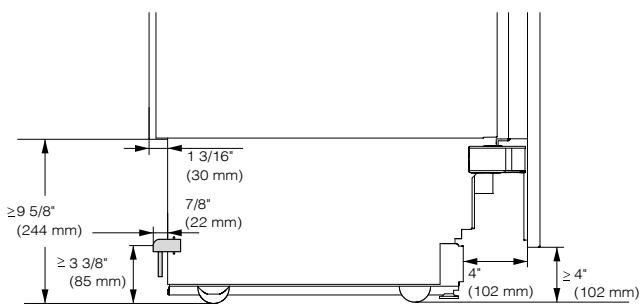 MIELE KF2982VI  -  KF 2982 Vi - Position of the electrical and plumbed water connections - 3