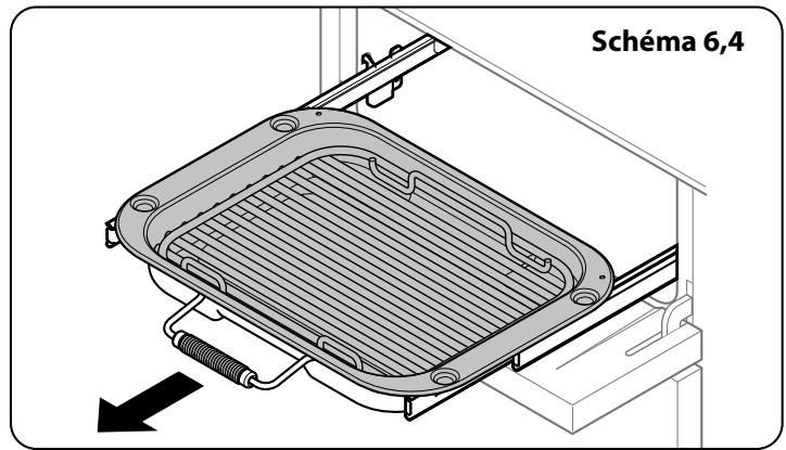 FALCON PROFESSIONAL MERCURY 1000 INDUCTION - Retrait du gril coulissant - 2